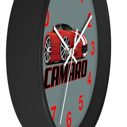 4th Generation Camaro Red White Stripes Wall clock