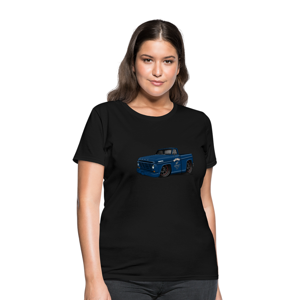 1967 Blue Ford F-100 Women's T-Shirt - black