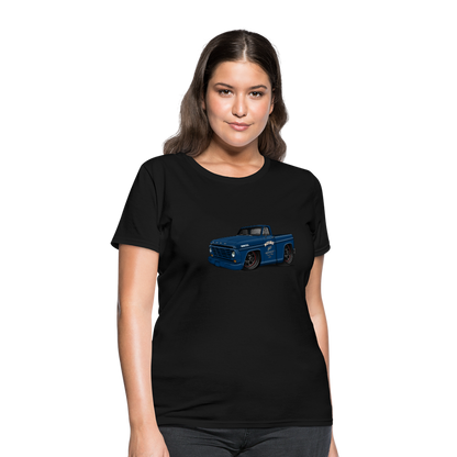 1967 Blue Ford F-100 Women's T-Shirt - black