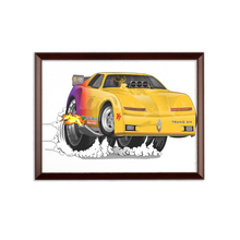 Yellow Firebird Trans Am Dragster Sublimation Wall Plaque