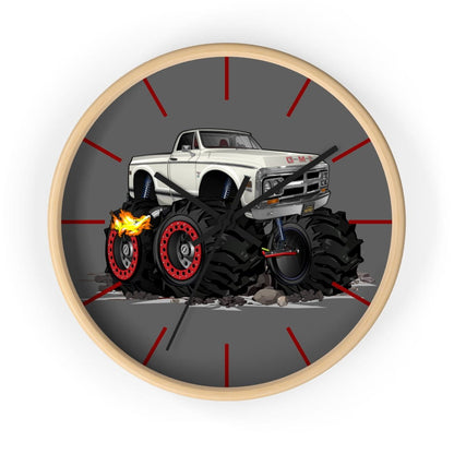 1972 GMC 4x4 Pickup Monster Truck with Rocks Car Art Wall clock