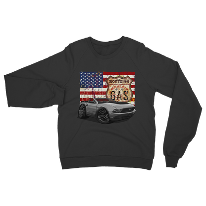 Convertible Mustang Route 66 Classic Adult Sweatshirt