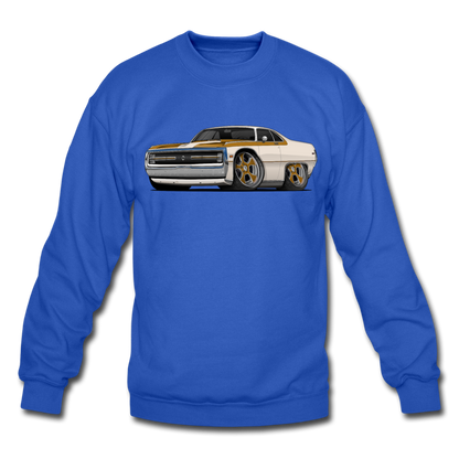 1970 Chrysler 300 Hurst Car Art Crewneck Sweatshirt - royal blue