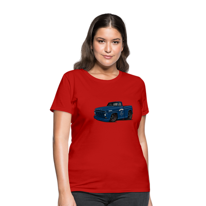 1967 Blue Ford F-100 Women's T-Shirt - red