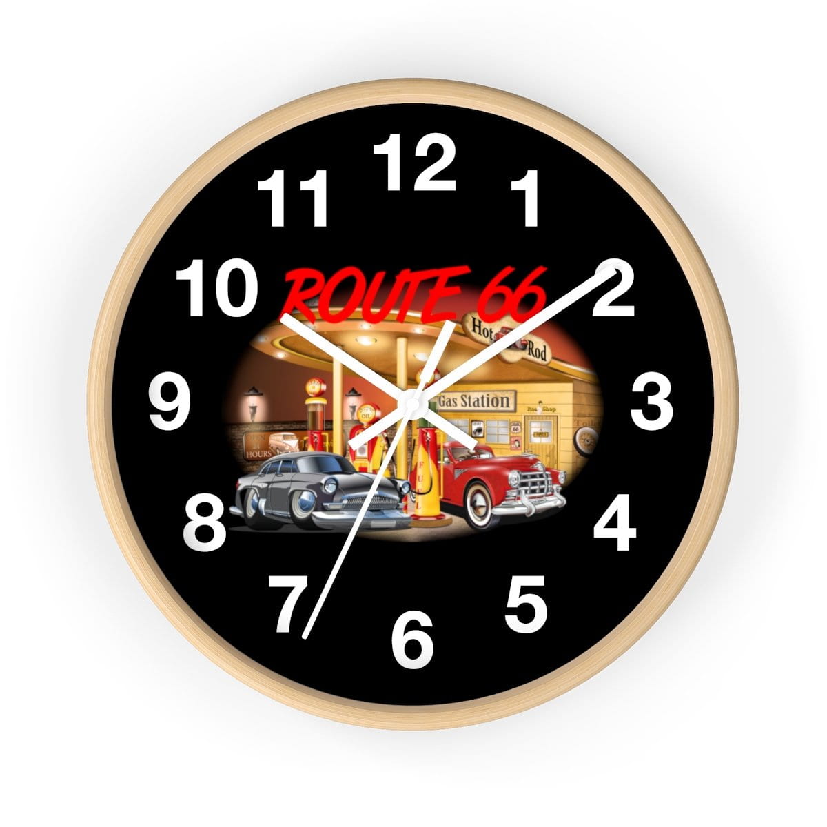 Numbered Route 66 Wall clock