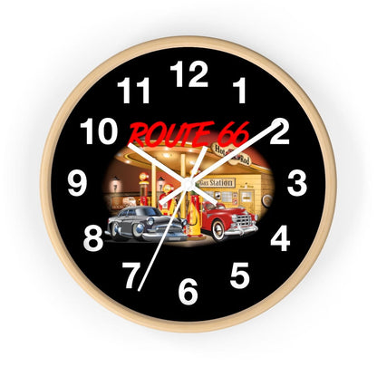Numbered Route 66 Wall clock