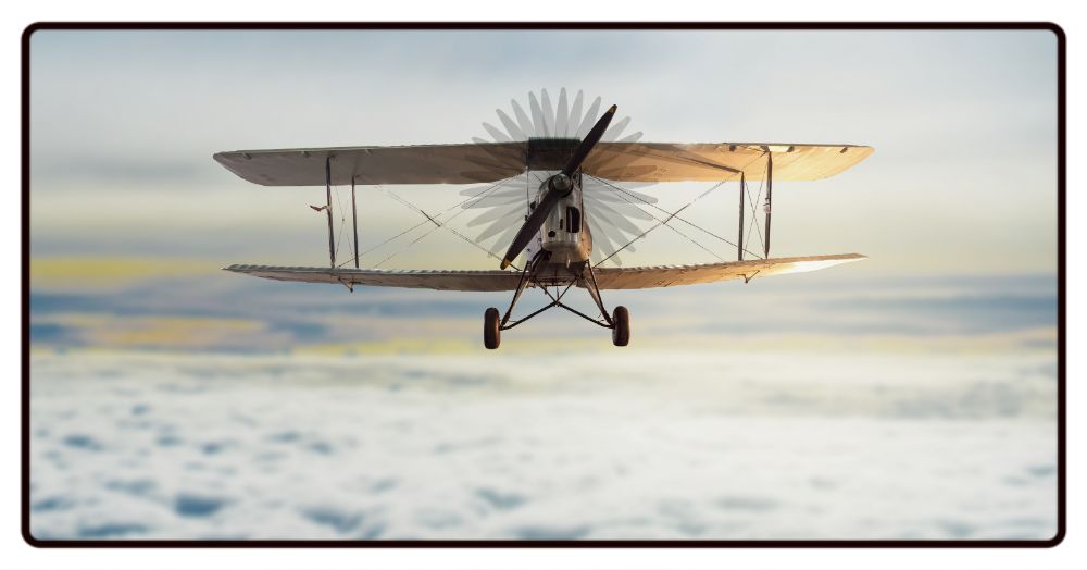 Over the Clouds Biplane Desk Mat