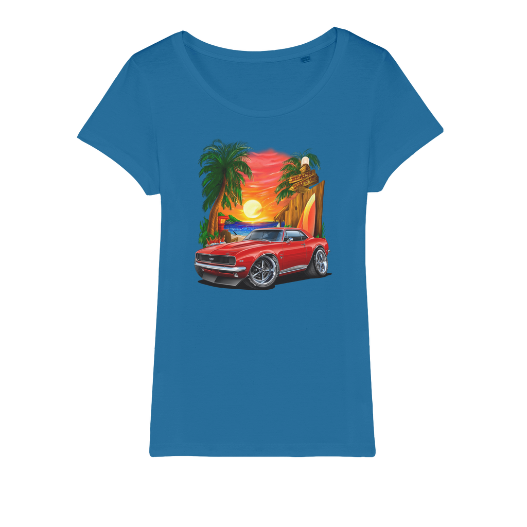 1967 Camaro SS Margaritaville Beach Car Art Organic Jersey Womens T-Shirt