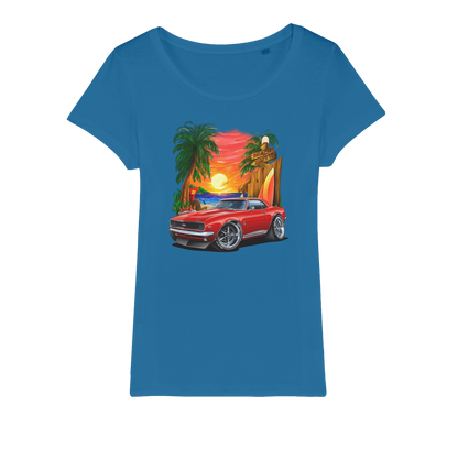 1967 Camaro SS Margaritaville Beach Car Art Organic Jersey Womens T-Shirt