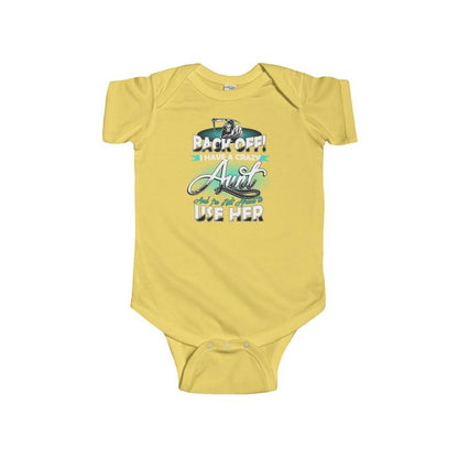 Infant Fine Jersey Bodysuit Back Off Aunt - Let's Print Big