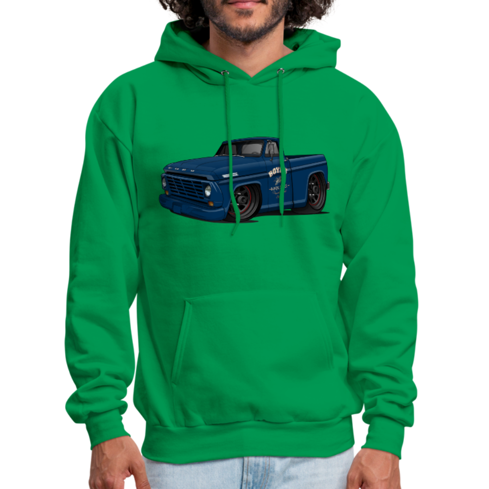 1967 Blue Ford F-100 Men's Hoodie - kelly green