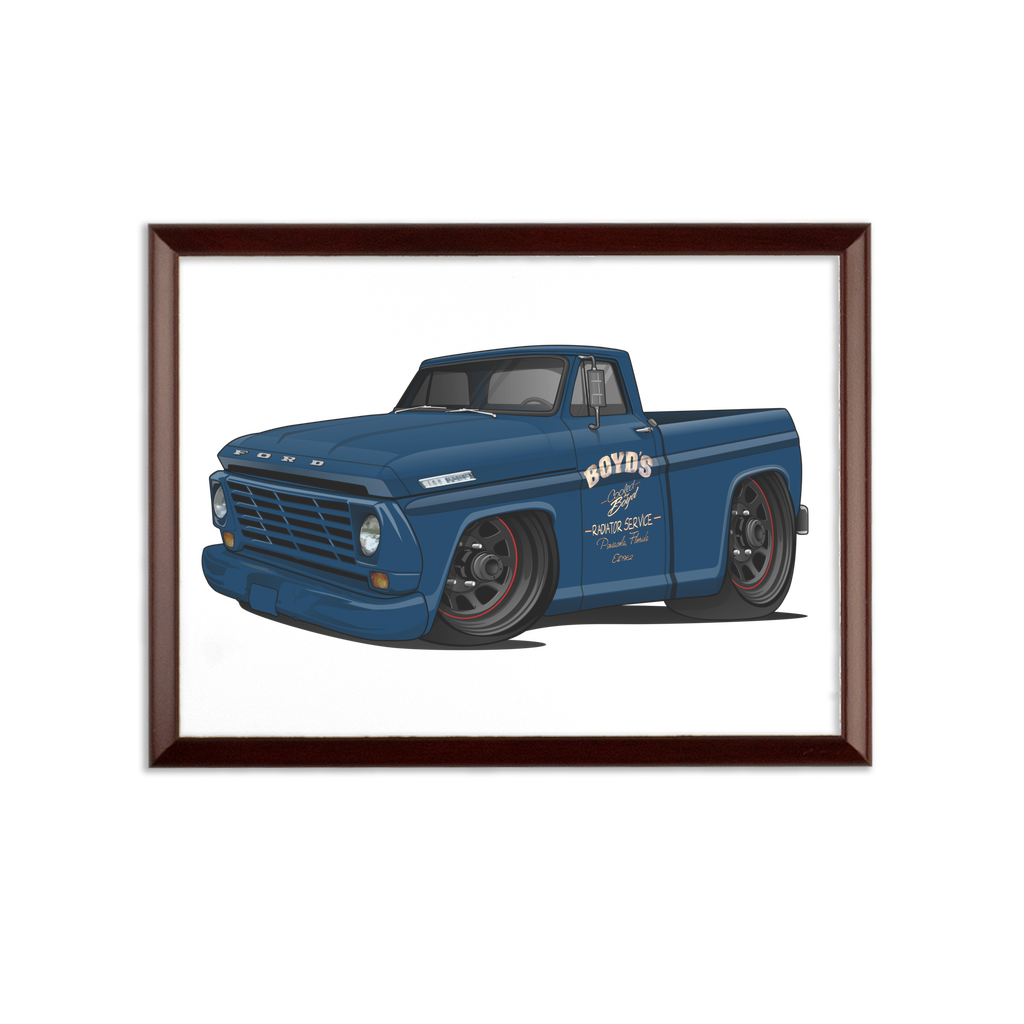 1967 Blue F-100 Sublimation Wall Plaque