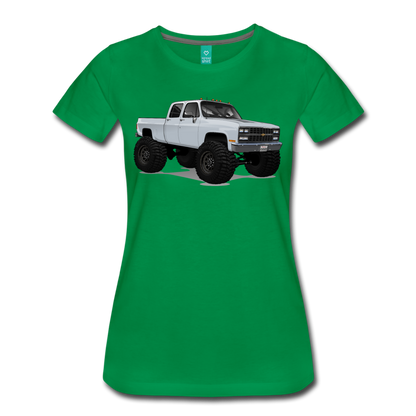 White Chevrolet 4x4 Crew Cab Pickup Truck Women’s Premium T-Shirt - kelly green