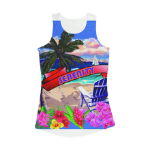 Serenity Beach Banner Design Women Performance Tank Top