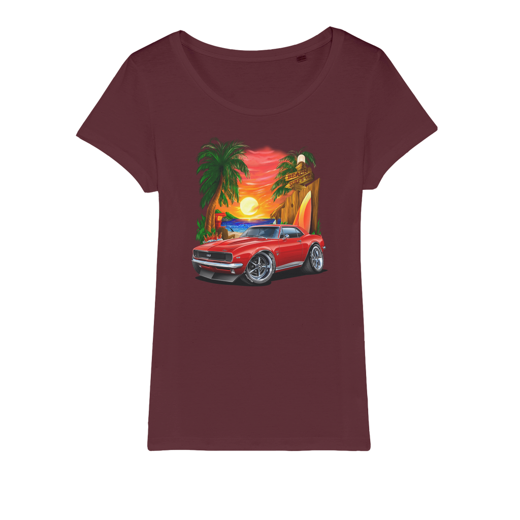 1967 Camaro SS Margaritaville Beach Car Art Organic Jersey Womens T-Shirt