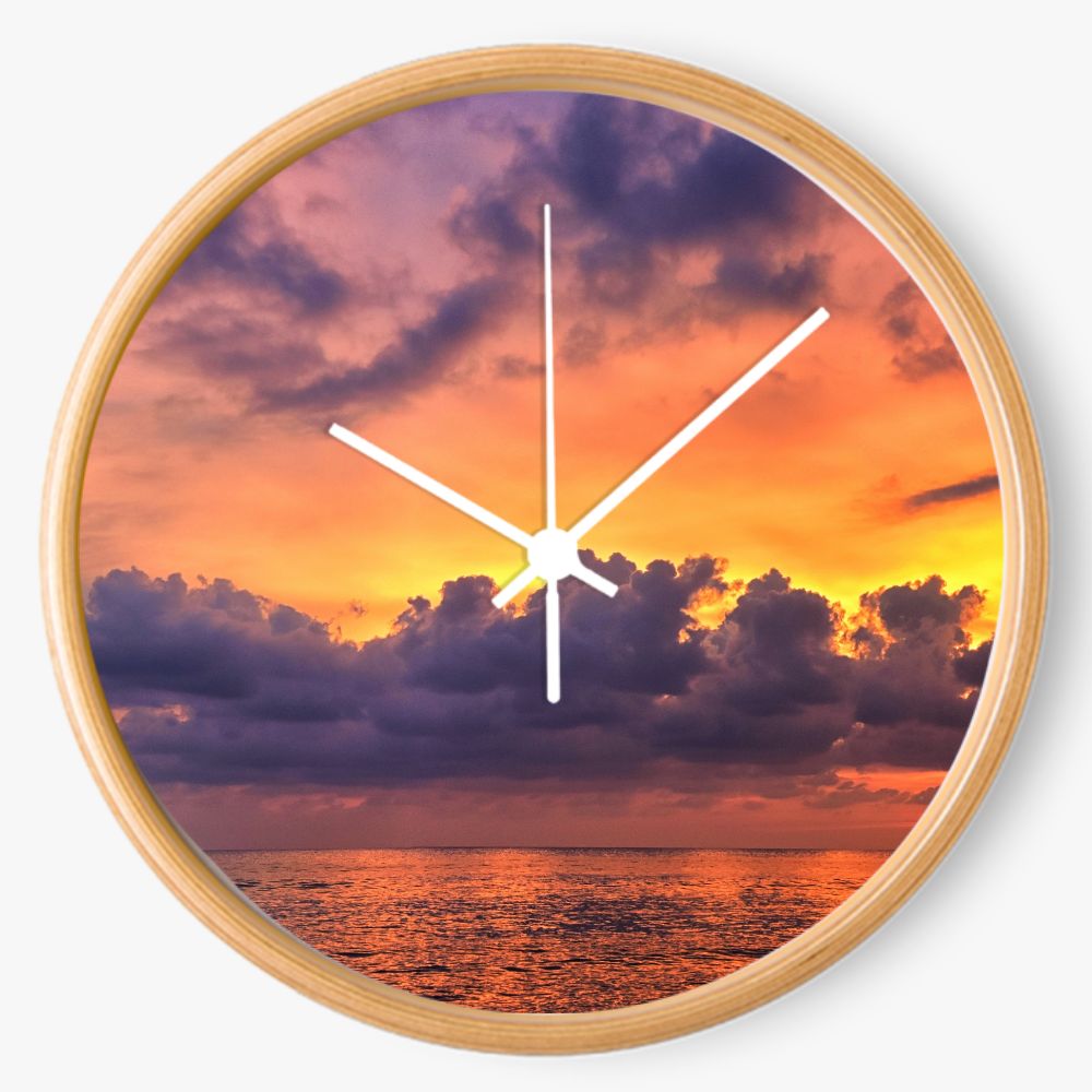 Cloudy Sunset 10 inch wall clock