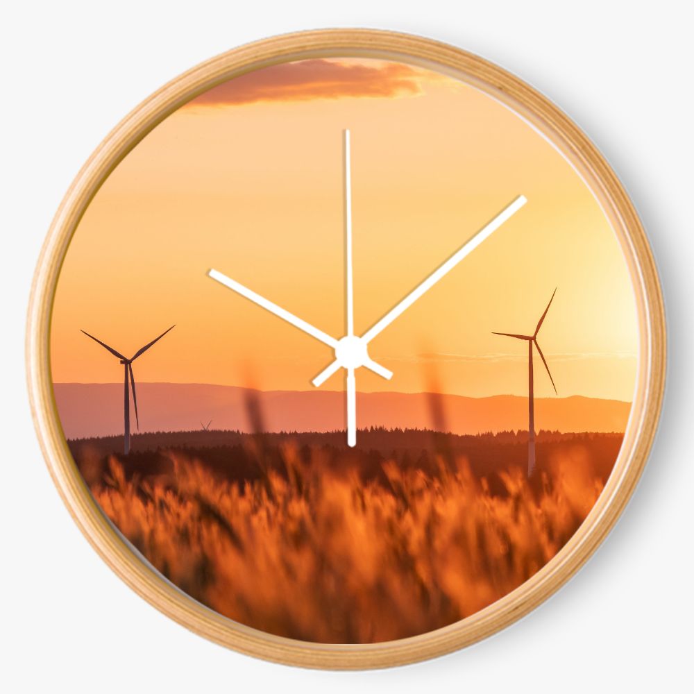 Windmill Sunset 10 inch wall clock