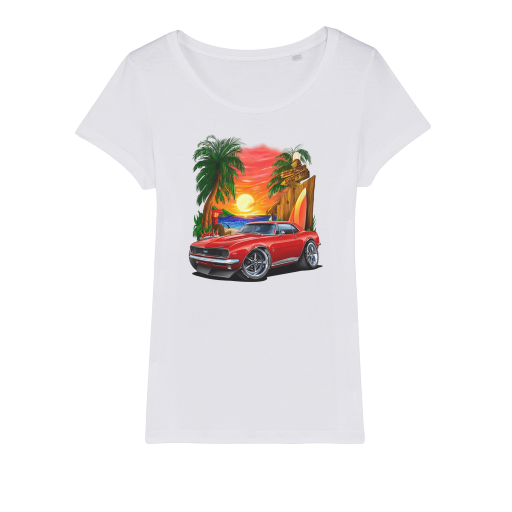 1967 Camaro SS Margaritaville Beach Car Art Organic Jersey Womens T-Shirt