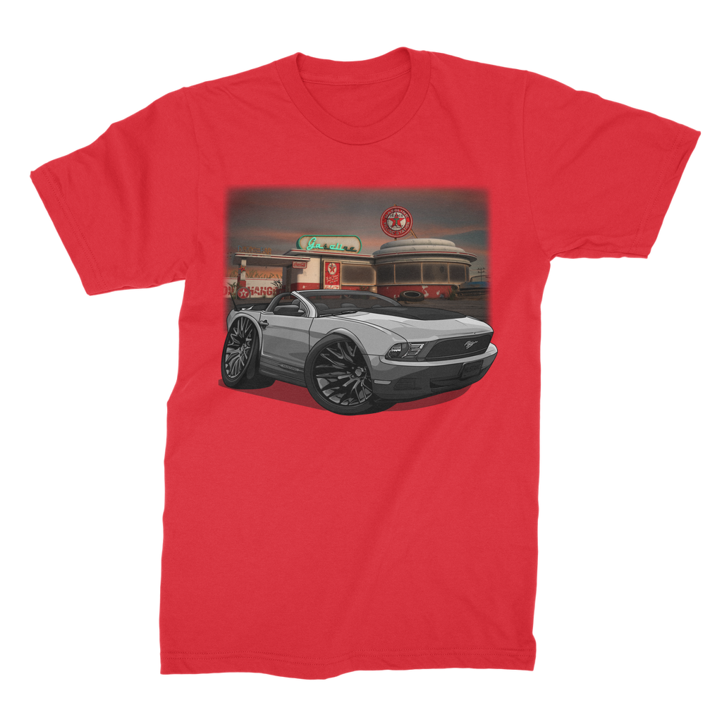 Convertible Mustang Gas Station 2 Premium Jersey Men's T-Shirt
