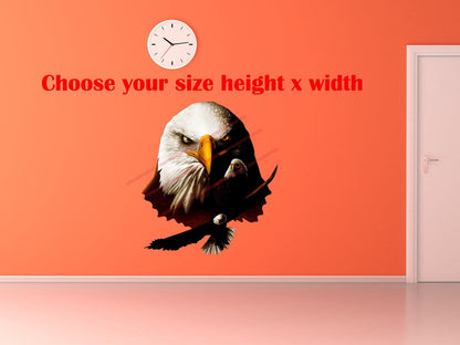 American Bald Eagle Head Combo Wall Art Wall Decal Indoors Outdoors Large