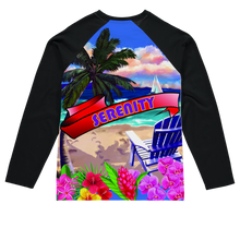 Serenity Beach Banner Design Sublimation Baseball Long Sleeve T-Shirt