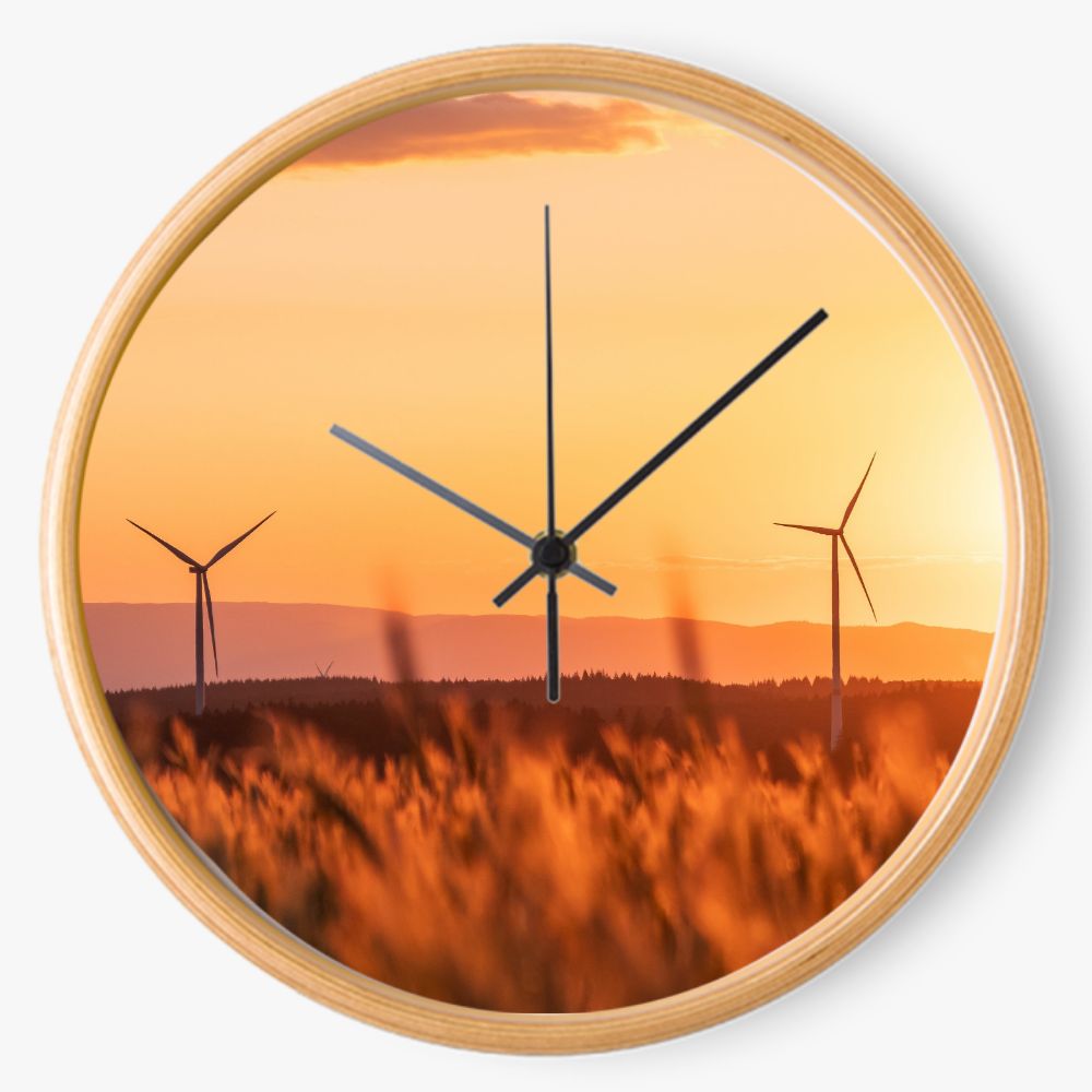 Windmill Sunset 10 inch wall clock