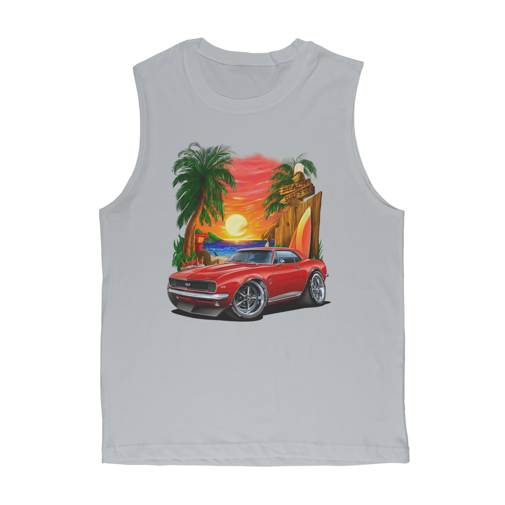 1967 Camaro SS Margaritaville Beach Car Art Premium Adult Muscle Top