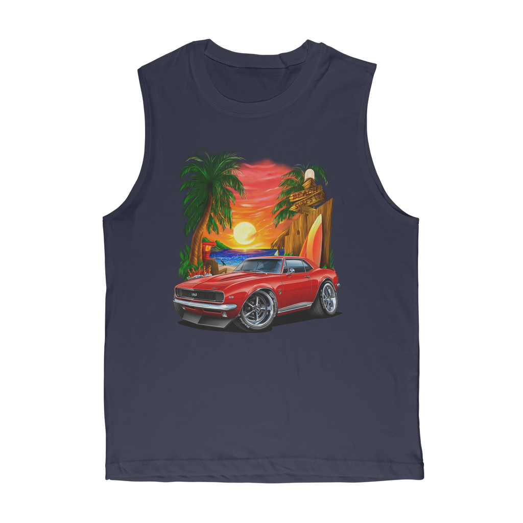 1967 Camaro SS Margaritaville Beach Car Art Premium Adult Muscle Top