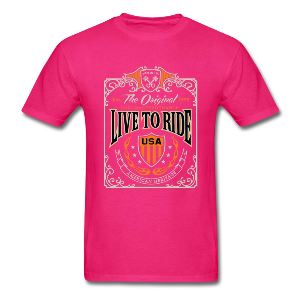 Live to Ride Men's T-Shirt - fuchsia