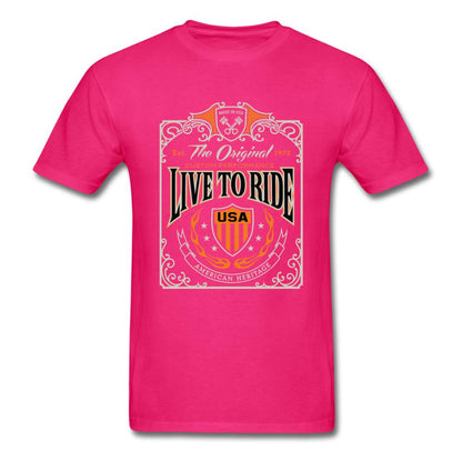 Live to Ride Men's T-Shirt - fuchsia