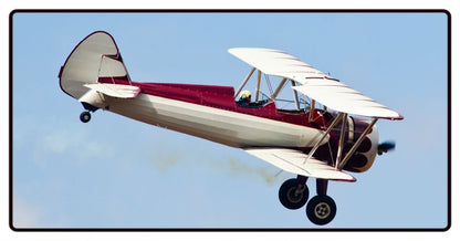 Red and White Stearman Biplane Desk Mat