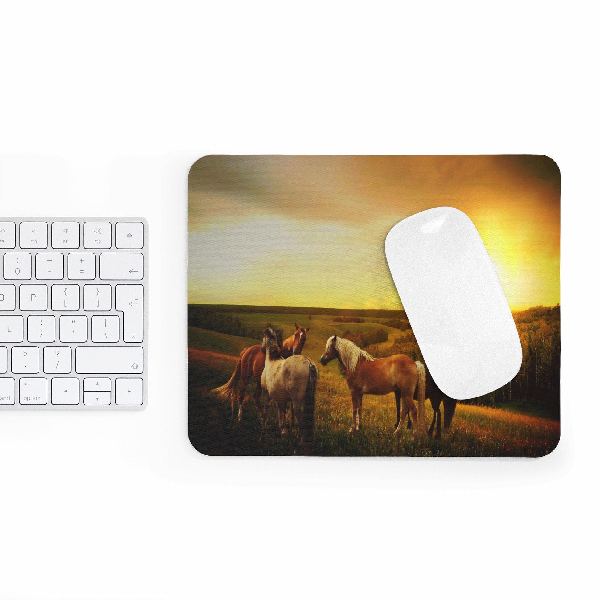 Horses in Pasture Valley Sunset Mousepad - Let's Print Big