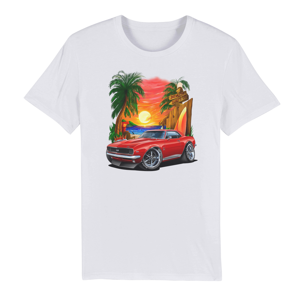1967 Camaro SS Margaritaville Beach Car Art Organic Jersey Adult T-Shirt