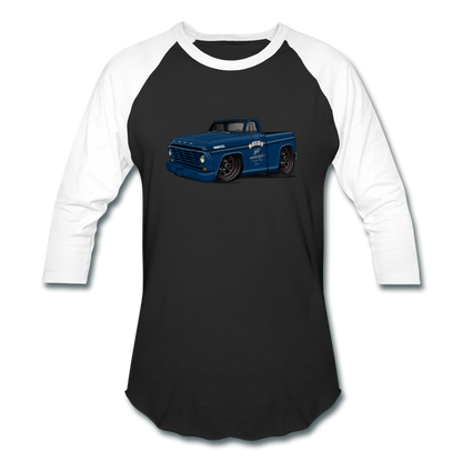 1967 Blue Ford F-100 Baseball T-Shirt - black/white