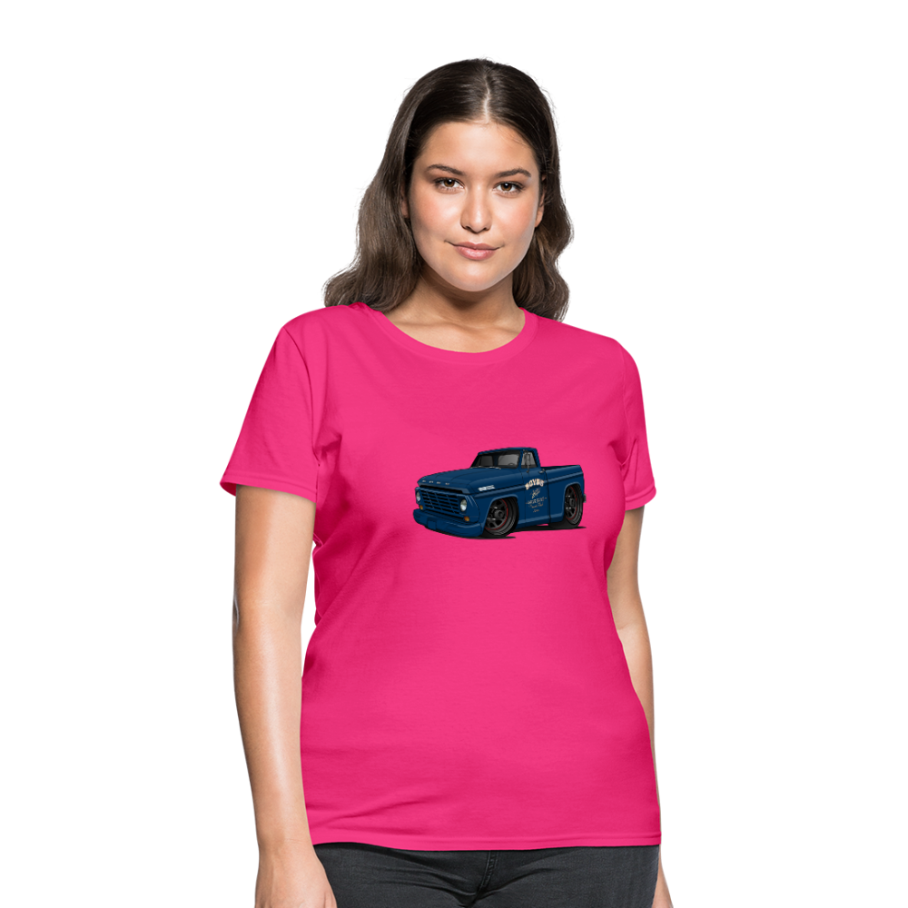 1967 Blue Ford F-100 Women's T-Shirt - fuchsia
