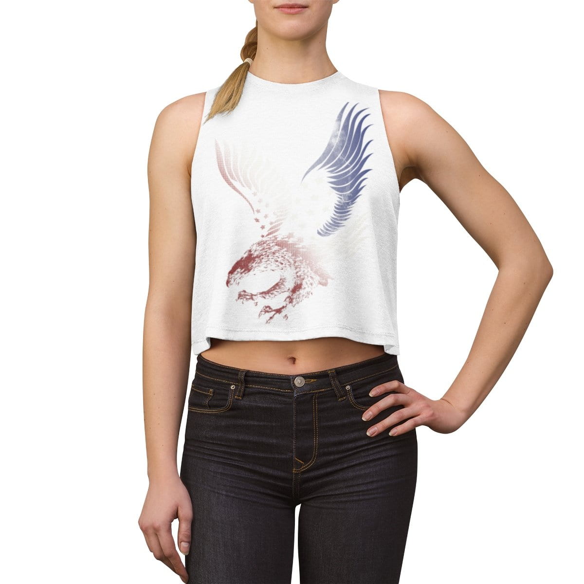 Red White Blue Eagle Women's Crop top
