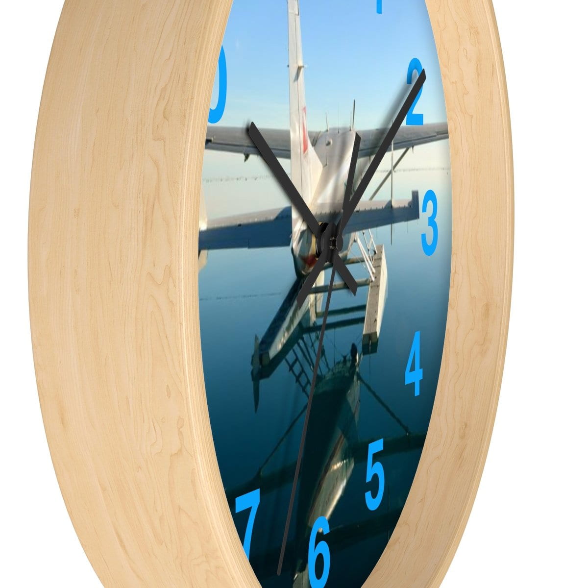 Seaplane Airplane on the Water Wall clock