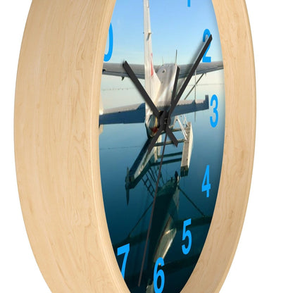 Seaplane Airplane on the Water Wall clock