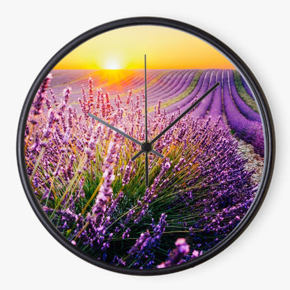Lavender Field Sunset 10 inch wall clock
