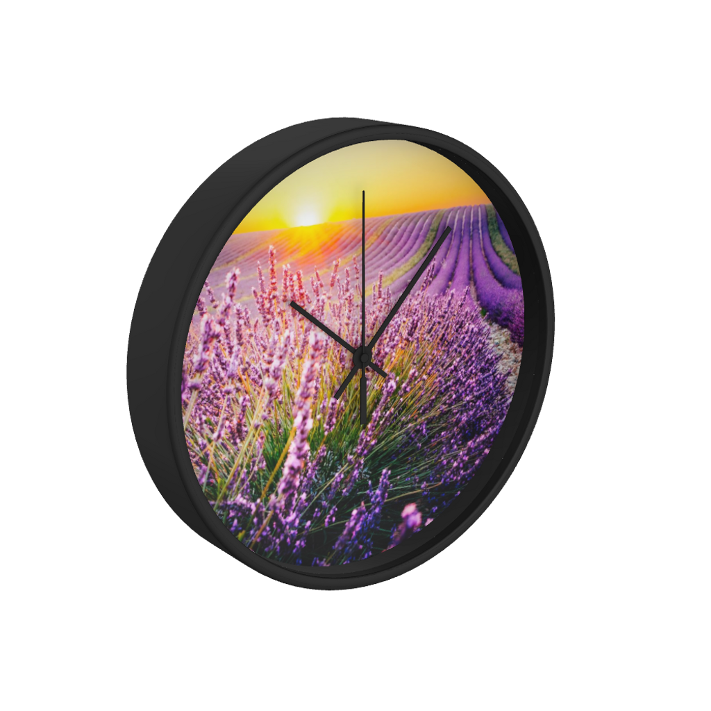 Lavender Field Sunset 10 inch wall clock