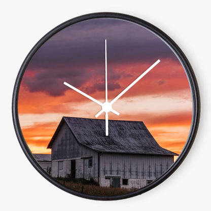 Barn Sunset 10 inch wall clock