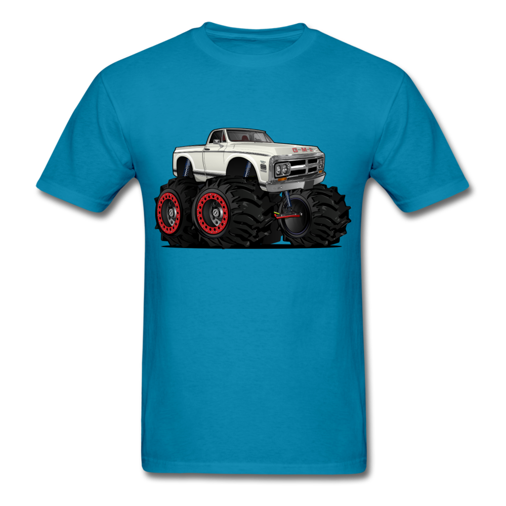 1972 GMC 4X4 Monster Pickup Truck Car Art Men's T-Shirt - turquoise