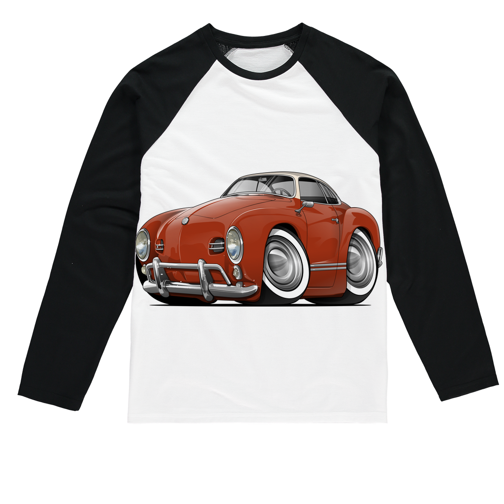Volkswagen Cartoon Car art Sublimation Baseball Long Sleeve T-Shirt