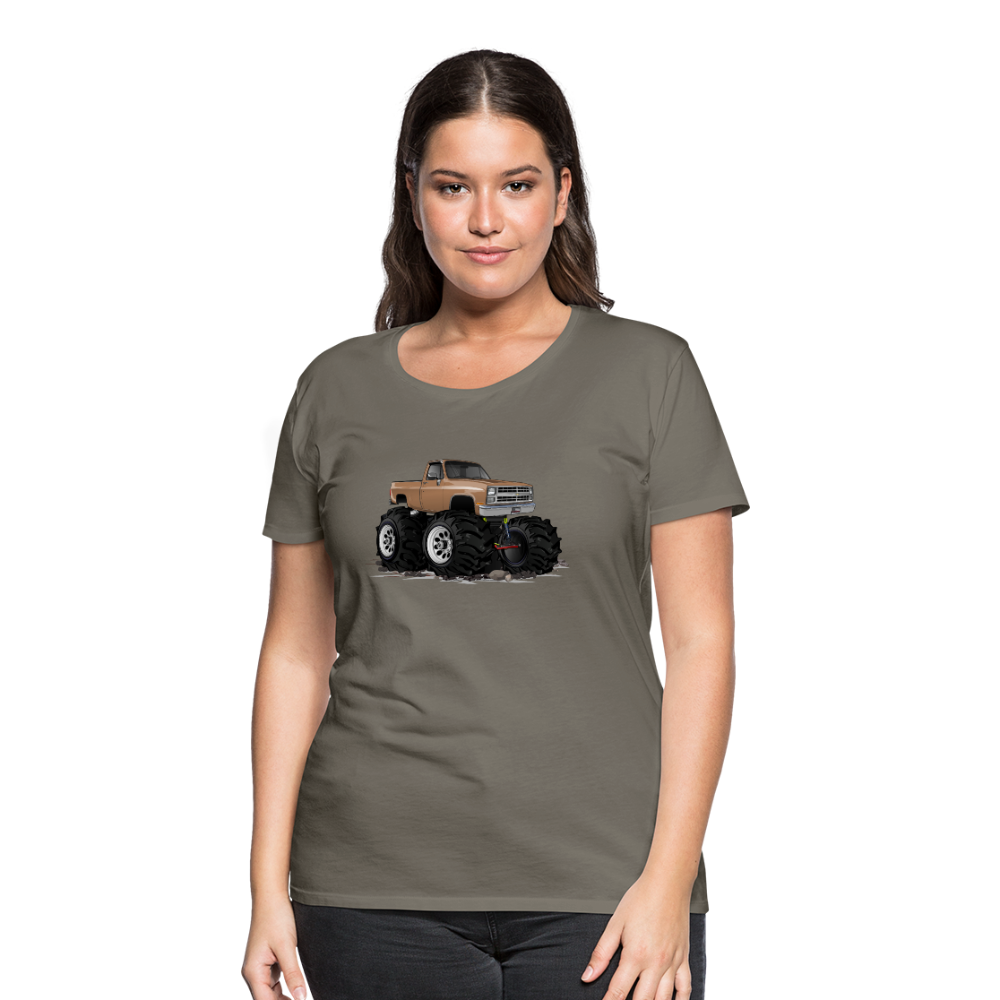 1986 Chevrolet 4x4 Pickup Truck Car Art Women’s Premium T-Shirt - asphalt gray