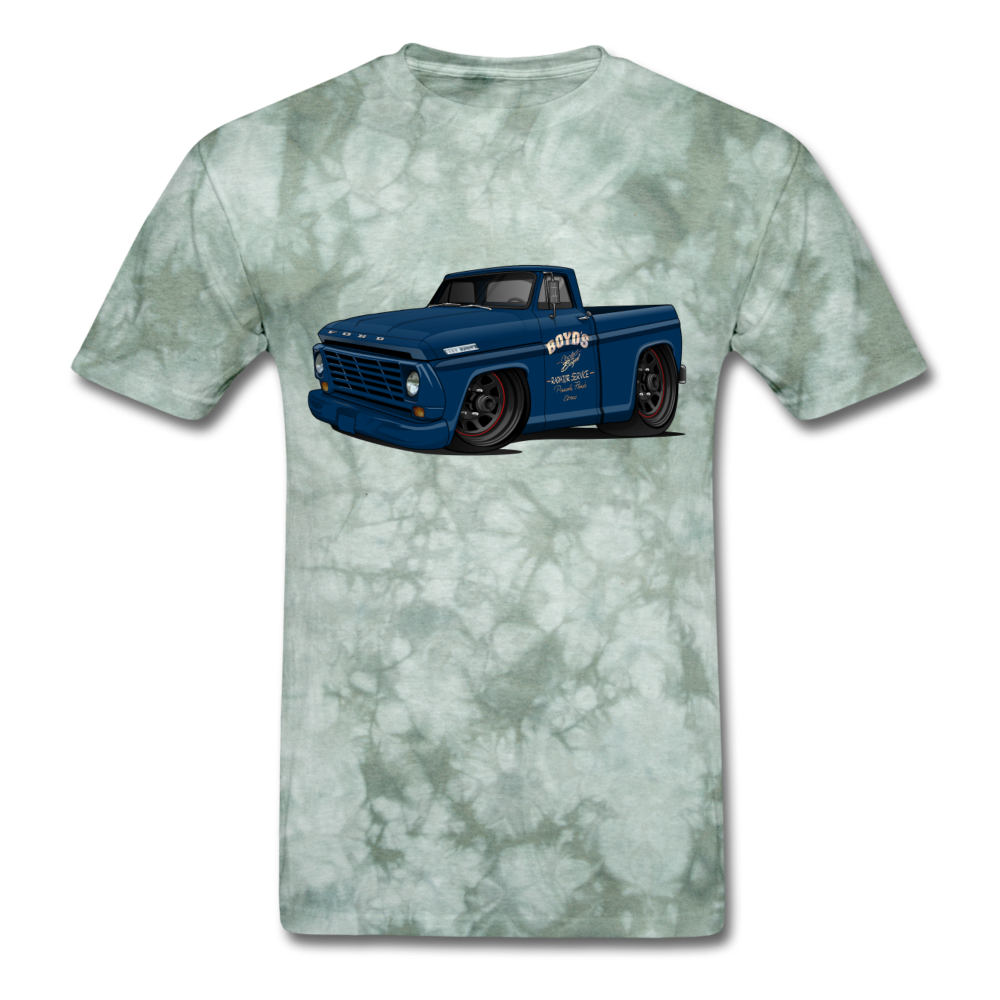 1967 Ford F-100 Men's T-Shirt - military green tie dye
