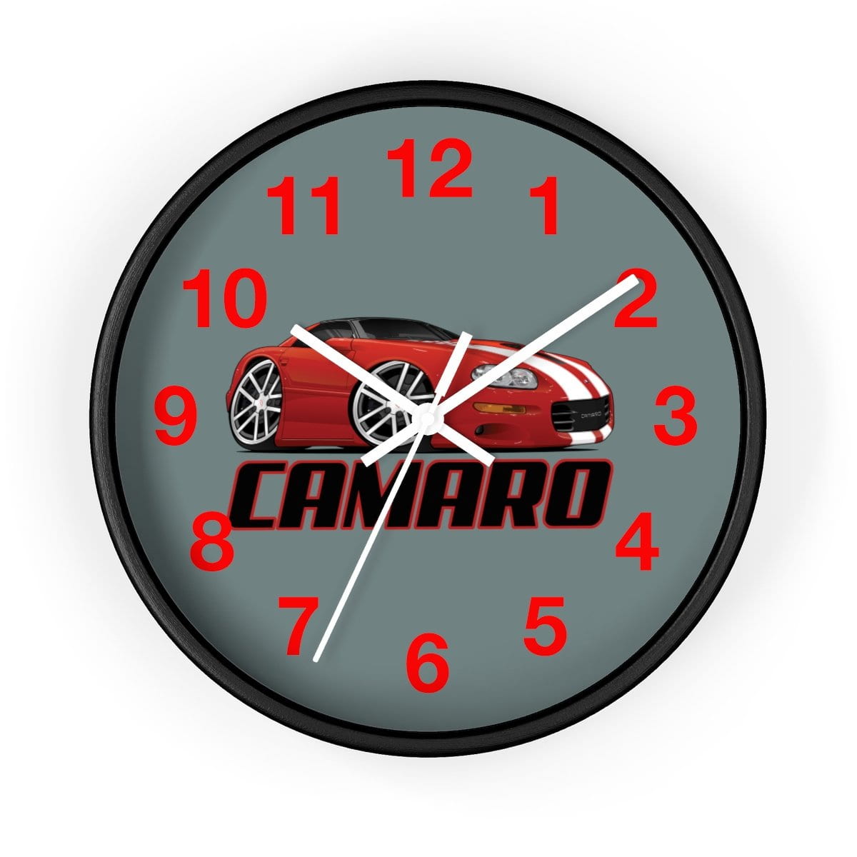 4th Generation Camaro Red White Stripes Wall clock