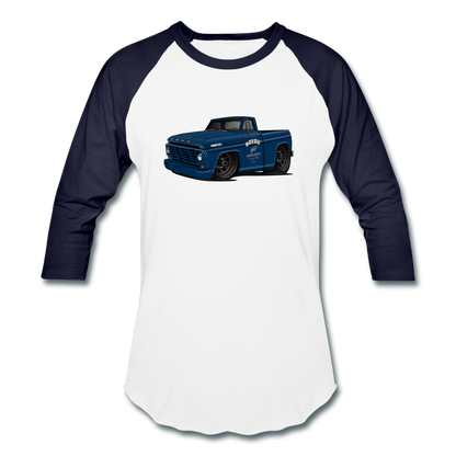 1967 Blue Ford F-100 Baseball T-Shirt - white/navy