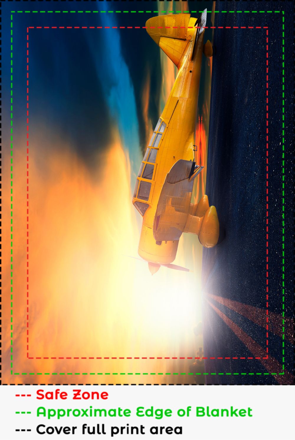 Road Biplane Sunset Blanket