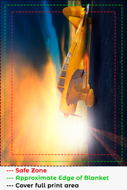 Road Biplane Sunset Blanket