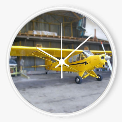 Yellow Piper Cub 10 inch wall clock
